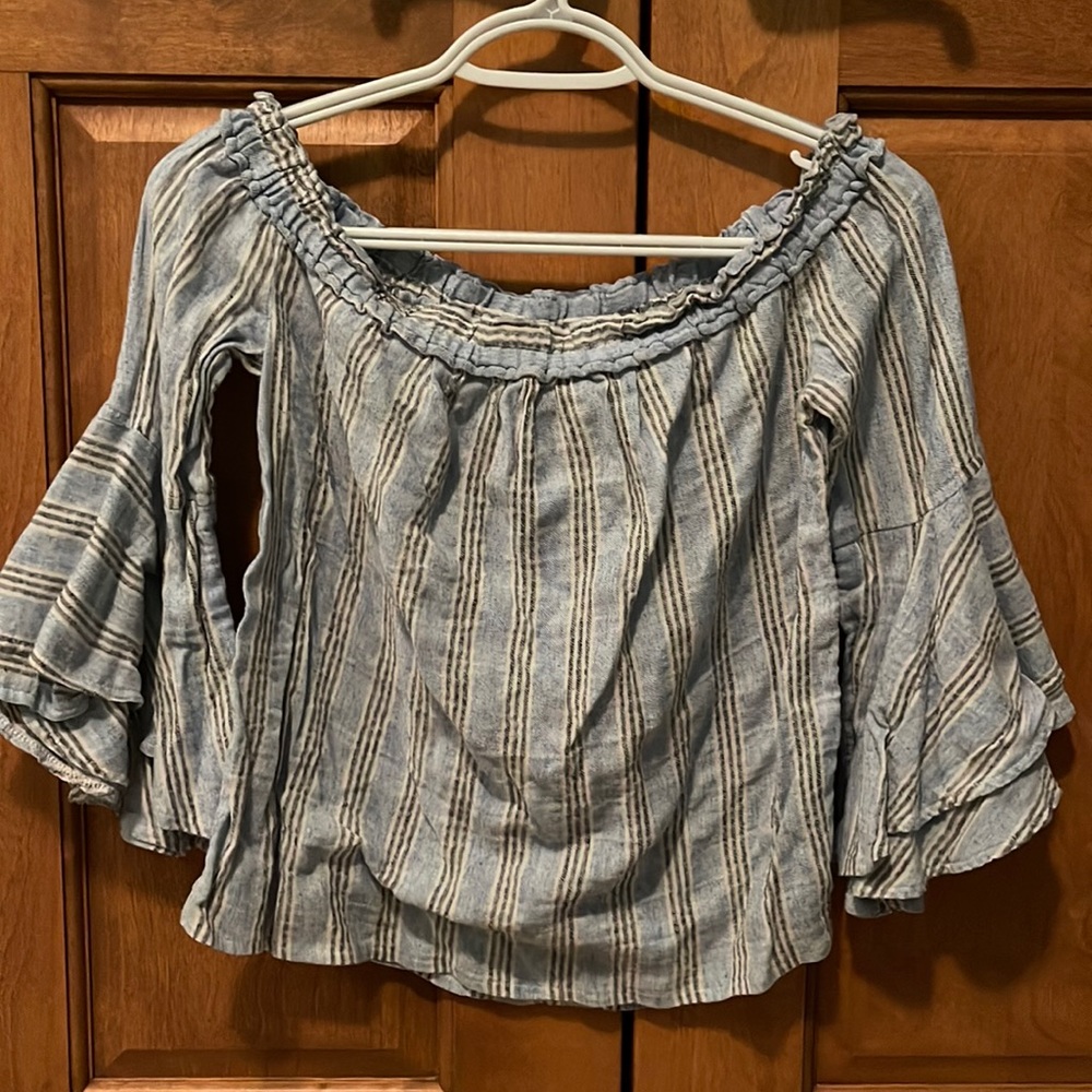 Lucky Blue Cropped Long-Sleeve - XS
